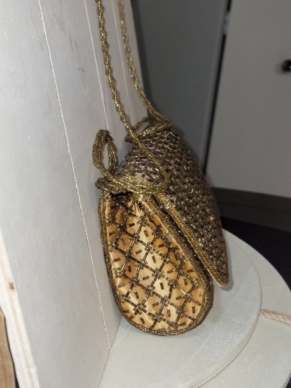 Carlo Fellini Gold-Tone Clutch with Strap and Textile & Bead-Embroidered Clutch - Picture 3 of 16